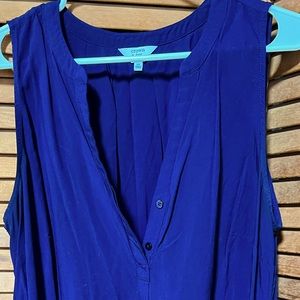 Plus Size Crown & Ivy Sleeveless Top Navy Blue